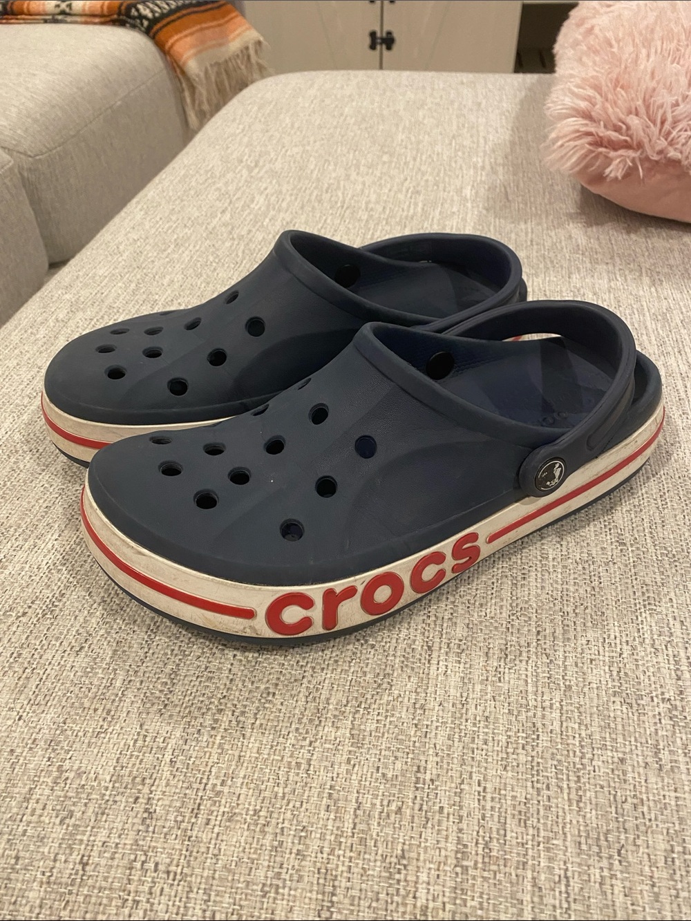 Crocs Navy Classic Clog with Red Accents